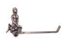 Rustic Copper Cast Iron Mermaid Toilet Paper Holder 10""