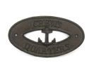 Cast Iron Crews Quarters with Anchor Sign 8"