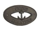 Cast Iron Crews Quarters with Anchor Sign 8"