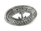 Antique Silver Cast Iron Crews Quarters with Anchor Sign 8"