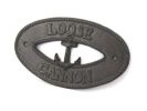 Cast Iron Loose Cannon with Anchor Sign 8""
