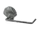Antique Silver Cast Iron Shell Toilet Paper Holder 10"