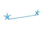 Dark Blue Whitewashed Cast Iron Starfish Bath Towel Holder 28""