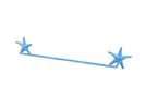 Dark Blue Whitewashed Cast Iron Starfish Bath Towel Holder 28""