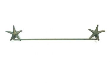 Antique Bronze Cast Iron Starfish Large Bath Towel Holder 28""
