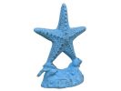 Rustic Light Blue Cast Iron Starfish Door Stopper 11"