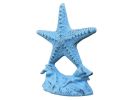 Rustic Light Blue Cast Iron Starfish Door Stopper 11"
