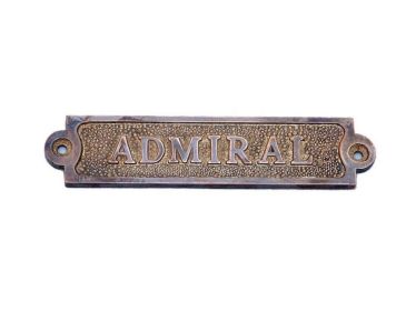 Antique Copper Admiral Sign 6""