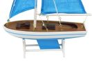 Wooden Decorative Sailboat Model Light Blue with Light Blue Sails 12""