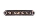 Antique Copper No Smoking Sign 6""
