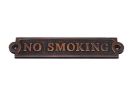 Antique Copper No Smoking Sign 6""