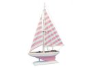 Wooden Pretty in Pink Model Sailboat 17""
