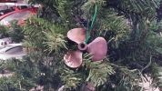 Antique Copper RMS Titanic Propeller Christmas Tree Ornament 4""