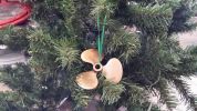 Antique Brass RMS Titanic Propeller Christmas Tree Ornament 4""