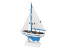 Wooden Light Blue Pacific Sailer Model Sailboat Decoration 9""
