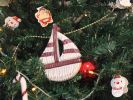 Wooden Rustic Decorative Red and White Sailboat Christmas Tree Ornament