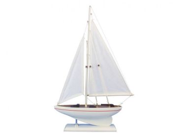 Wooden Intrepid Model Sailboat 17""