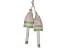 Set of 2 - Wooden Vintage Light Green Decorative Maine Lobster Trap Buoy 7"