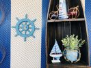 Light Blue Decorative Ship Wheel with Pelican 12""