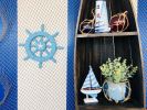 Light Blue Decorative Ship Wheel with Starfish 12""