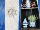 Antique Decorative Ship Wheel With Anchor 12""