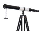 Admirals Floor Standing Oil Rubbed Bronze-White Leather with Black Stand Telescope 60""