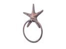 Rustic Copper Cast Iron Starfish Towel Holder 8.5"