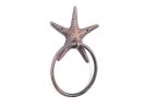 Rustic Copper Cast Iron Starfish Towel Holder 8.5"