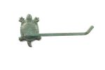 Antique Seaworn Bronze Cast Iron Decorative Turtle Toilet Paper Holder 10"