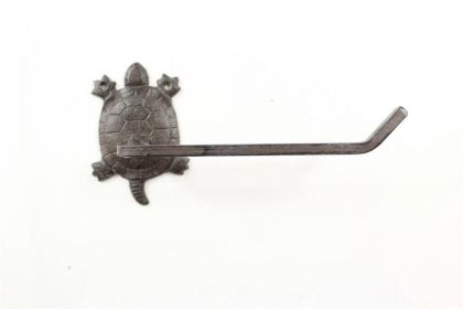 Cast Iron Decorative Turtle Toilet Paper Holder 10"
