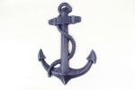 Rustic Dark Blue Cast Iron Anchor 17""