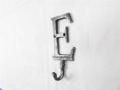 Rustic Silver Cast Iron Letter E Alphabet Wall Hook 6""