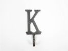 Cast Iron Letter K Alphabet Wall Hook 6""