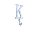 Whitewashed Cast Iron Letter K Alphabet Wall Hook 6""