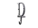 Rustic Silver Cast Iron Letter D Alphabet Wall Hook 6""