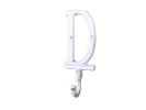 Whitewashed Cast Iron Letter D Alphabet Wall Hook 6""