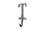 Rustic Silver Cast Iron Letter T Alphabet Wall Hook 6""