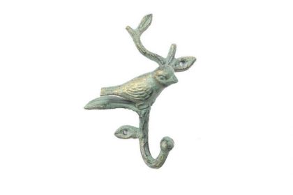 Antique Seaworn Bronze Cast Iron Decorative Bird Hook 6"