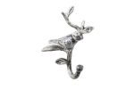 Rustic Silver Cast Iron Decorative Bird Hook 6"