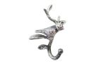 Rustic Silver Cast Iron Decorative Bird Hook 6"