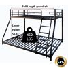 Black Twin over Full Metal Bunk Bed with Comfortable Rungs; Easy to assemble