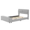Full Size Upholstery Platform Bed with Storage Headboard and Footboard,Support Legs