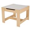 Kids Wooden Storage Table and Chairs Set, Natural Color, Melamine, 3 Piece