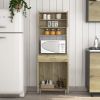 Santa Maria 1-Drawer 1-Shelf Area Pantry with Adjustable Metal Legs Light Oak