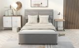 Full Size Upholstery Platform Bed with Storage Headboard and Footboard,Support Legs