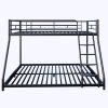 Black Twin over Full Metal Bunk Bed with Comfortable Rungs; Easy to assemble