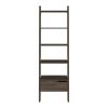 New Haven 1-Drawer 4-Shelf Ladder Bookcase Dark Walnut
