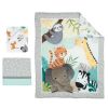 Mighty Jungle Animals 3-PieceGray Baby Nursery Crib Bedding Set