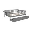 Full size Daybed with Two Drawers, Wood Slat Support