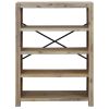 4-Tier Bookcase 31.5"x11.8"x43.3" Solid Wood Acacia